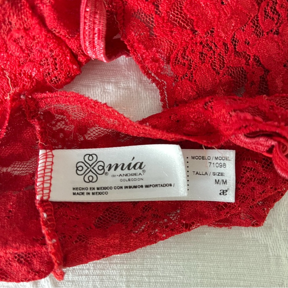 mia de andrea red lace bralette - Picture 4 of 4